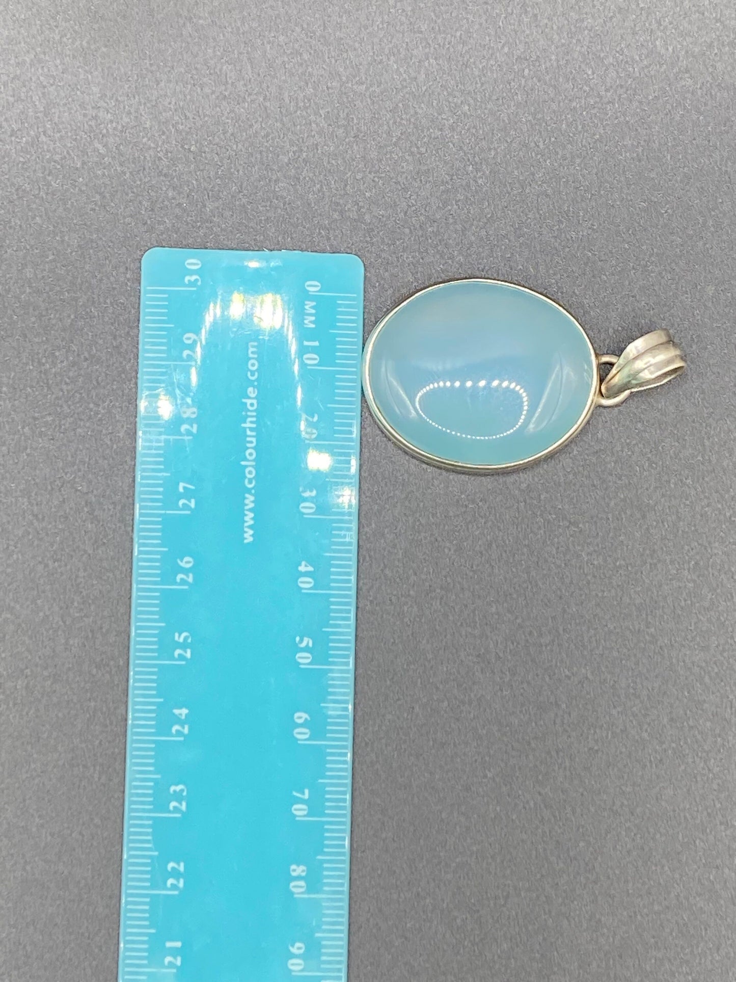 Gorgeous Blue Chalcedony Pendant with Sterling Silver setting