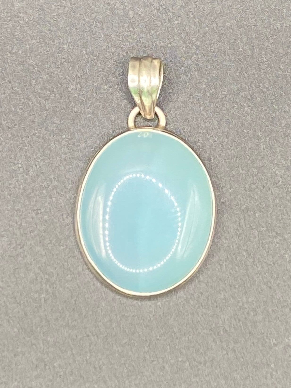 Gorgeous Blue Chalcedony Pendant with Sterling Silver setting